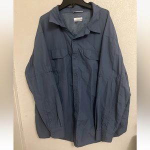 Columbia Sportswear Omni-Shade Womens Sz 3X Shirt Button Long Sleeve Teal